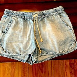 Aerie pull-on drawstring denim shorts